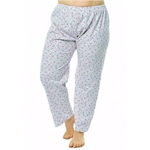 3'lü Kadın Tek Alt Pijama Çiçek Desenli Kışlık Battal Boy