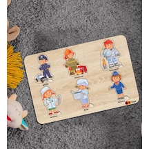 Bk Toys Çocuklar İçin Ahşap Figürlü Eğitici-öğretici Yapboz Puzzle-5