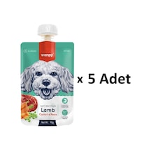 Wanpy Taze Kuzu Etli ve Havuçlu Köpek Et Ezmesi 5 x 90 G