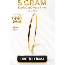 22 Ayar Tse Belgeli 5 Gram 2 Mm Kibrit Çöpü Ajda Altın Bilezik İşçiliksiz