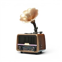 Rt-601a Nostaljik Gramafon Radyo,bluetooth Trend Tasarım Nostalji Radyo