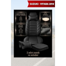 Suzuki Vitara 2016 Uyumlu Siyah Renk Premium Lüks 2 Adet Minder Ve Yastık