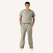 Emel Tekstil Erkek Açık Gri Doktor Cerrahi Yaka Takım