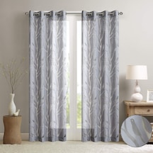 Averil Sheer Kuş Pencere Panel, Sentetik, Gri, 84" Panel