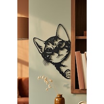 Zeroxo Kapı Arkasından Bakan Kedi Figürü Duvar Süsü 17.1x0.2 Cm