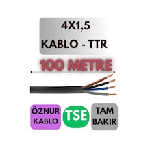 Öznur 4x1,5 Ttr Kablo Metre Seçenekli Siyah - 100 Metre