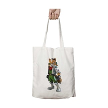 Art Hediye Star Fox Tilki İki Tarafı Kalıcı Baskılı Yıkanabilir Çanta Çok Renkli