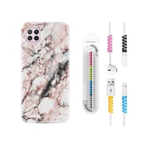 Huawei P40 Lite Kılıf Kablo Koruyuculu Colorfull Marble 2 1389