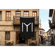 Siyah Kayı Boyu Bayrağı 140gr Premium Raşel Kumaş 300x450cm Diğer