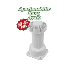Ayarlanabilir Beyaz Baza Ayağı 10 - 15 Cm Mutfak Dolabı Ayağı - Mobilya Destek Ayağı - Destek Ayak - Kanepe Ayakları Beyaz Beyaz