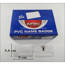 Noki Yaka Kartı Klips ve İğneli. Pvc Kokart Yatay Yaka Kart Kabı