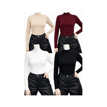 Belpa Kadın Siyah Beyaz Ten Bordo 4'lü Uzun Kollu Body Siyah - Beyaz - Bordo - Ten