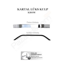Kartal Model 224mm Krom 2 Adet - Mutfak Dolap & Çekmece Kulpu Vidaları Dahil Gümüş - Krom