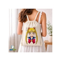 Ghostbastır Design Sailormoon Büzgülü Keten Çanta C268 Bej