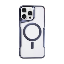 Newface Apple İphone 15 Pro Max Kılıf Boyi Magsafe Silikon Kapak - Lacivert