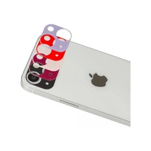 Apple İphone 13 Uyumlu Rainbow Kamera Lens Koruma Cam - Koyu Kırmızı