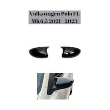 Volkswagen Polo Fl Mk6,5 2021 2022 2023 İle Uyumlu Araca Özel Yarasa Batman Piano Black Ayna Kapağı Takımı 2 Parça 1 Adet