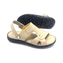 Umut Hakiki Deri Tam Ortopedik Masajlı Erkek Sandalet Bej