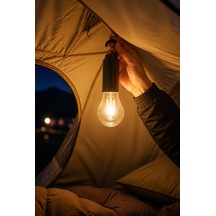 Type C Şarjlı Kamp Lambası Solar Şarj Destekli Taşınabilir Led Kamp Ampulü Sıcak Işık Modlu Askılı Acil Durum Çadır Lambası Outdoor Gece Lambası