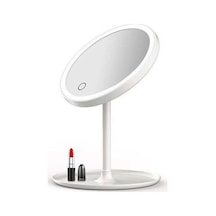 SM8 Dokunmatik Led Işıklı Usb Şarjlı Yuvarlak Makyaj Aynası Beyaz