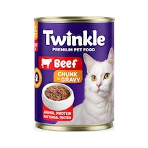 Twinkle Sığır Parça Etli Yetişkin Kedi Maması Konserve 400 Gr 24'li Paket