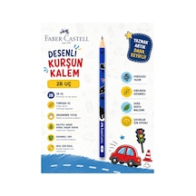 Faber-castell City Squad Desenli Kurşun Kalem 2b Kaliteli Yuvarlak Gövde 1 Adet Çok Renkli