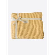 Organik Waffle Battaniye Sarı Sarı