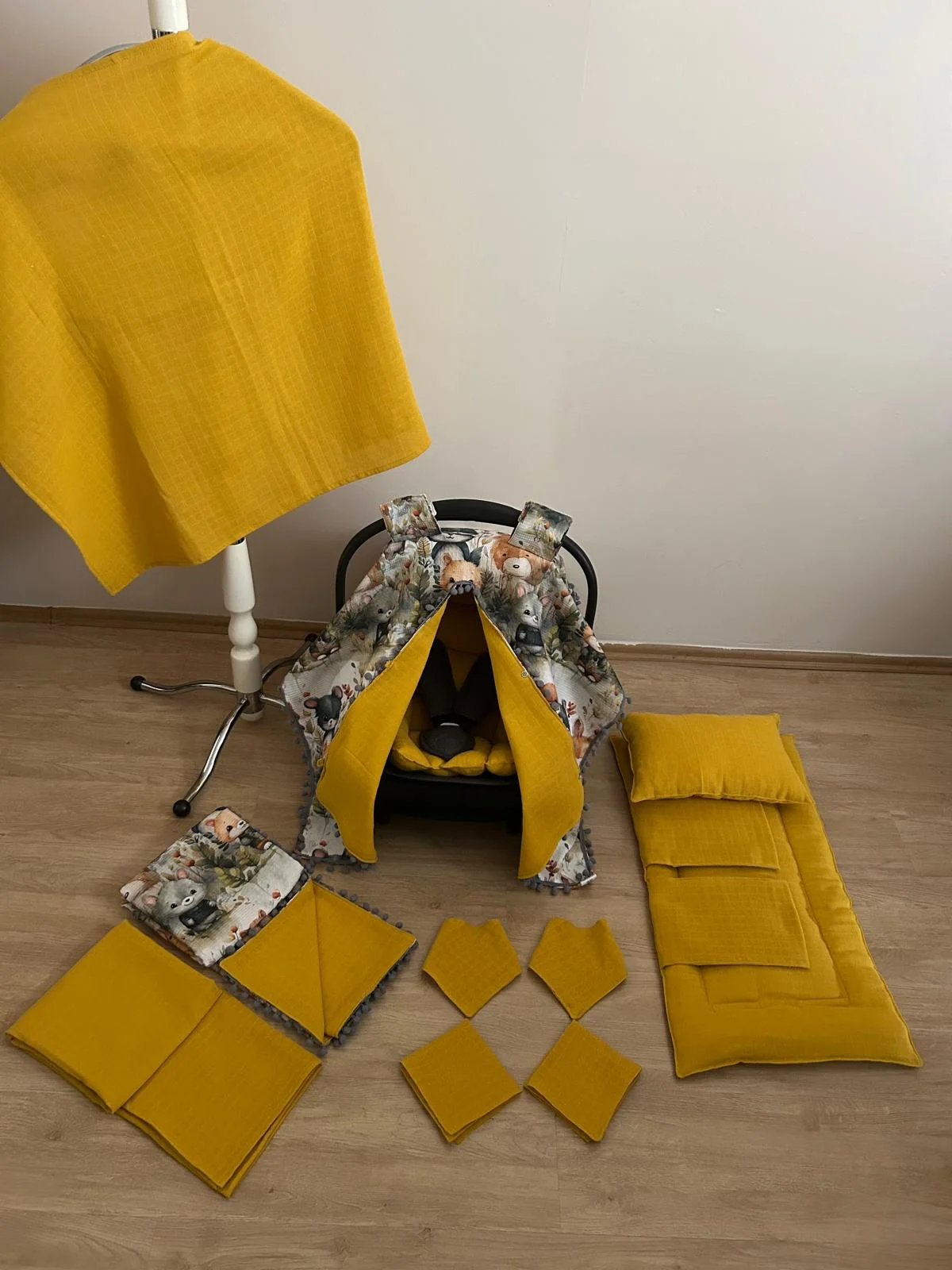 11 Parça Çift Taraflı Muslin Set Dijital Baskı