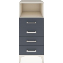 Hyperion Komodin Tek Raflı 4 Çekmeceli 44x44x106 Aytaşı-antrasit Aytaşı