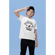 Sevbano The Amazing Spider-man Baskılı Unisex Avengers Film Çocuk Tişört Beyaz