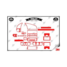 Bmw E 36 1991-1998 Torpido Konsol Trim Göğüs Maun Kaplama Set 23 Parça Kırmızı