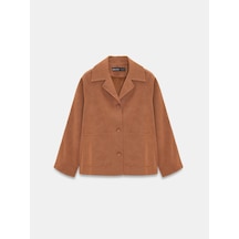 Dilvin 60777 Cepli Süet Ceket-camel Camel