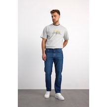 76094-73602 Erkek Tapered Fit Mıd Waıst Slim Leg Denim Pantolon 76094-73602 Buz Mavisi