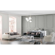Mudanya Koltuk Takımı 3+3+1+1 Füme-krem