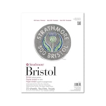 Strathmore 580-62 500 Serisi Bristol, 2 Katmanlı Parşömen Yüzeyi, 27,9 X 35,6 Cm, Beyaz, 15 Yaprak