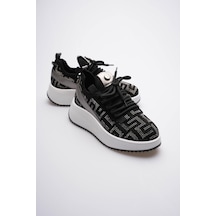 Mubiano Kadın Süet Sneaker Taş Detaylı Siyah Cressa Siyah