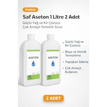Saf Aseton 1 Litre 2 Adet Güçlü Yağ Ve Kir Çözücü Çok Amaçlı Temizlik Sıvısı