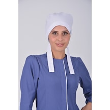 Düz Beyaz Tesettür Doktor Hemşire Aşçı Cerrahi Hastane Tesettür B Beyaz