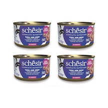 Schesir Ton Ve Sığır Etli Tam Ve Dengeli Broth Pişirme Suyunda Kedi Konservesi 85 Gr. X 4 Adet