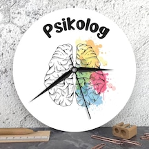 Psikoloğa Hediye Ahşap Duvar Saati Çok Renkli