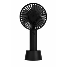 Mini Şarjlı Standlı El Vantilatörü Fanı Soğutucu Vantilatör Siyah