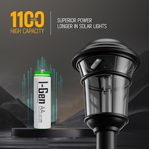 I-Gen B154 2 Adet AA 1100 mAh Şarjlı Kalem Pil 1.2V Ni-MH Solar Aydınlatma Uyumlu