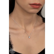 Union Swarovski Zirconia Kadın Pırlanta Montür Gümüş Kolye (550095066)