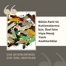 Narçiçeği & Siyah, Doğum Günü Misafirlerine Kişiselleştirilmiş Anahtarlık 60 Lı Set Özel Kutlamalara Çok Renkli