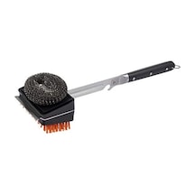 1517365r06 Blacksmith Combo Izgara Fırçası, Değiştirilebilir Naylon Ve Çelik Yün Başlıklı, Gümüş Ve Siyah
