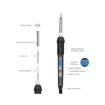 Digital Lcd Ekranlı Isı Ayarlı Kalem Havya Lehim Makinesi Siyah