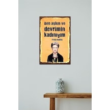 Ben Aşkın Ve Devrimin Kadınıyım Retro Vintage Ahşap Mdf Tablo 7/8 Yaş