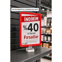 A5 Mıknatıs Tutuculu Fiyatlık Etiketlik Dikey Yatay Ve Bilgilendirme Çerçevesi Kırmızı