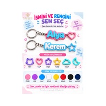 İsme Özel Kişiye Özel İsimli Figürlü Anahtarlık Çanta Ve Matara Aksesuarı, Kişiye Özel Hediye Pembe - 924018976 Pembe