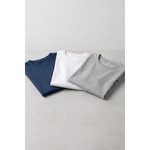 Kiagu Kız Erkek Çocuk Basic Tişört 3'lü Set Pamuklu Uzun Kollu Çocuk Tişört 2-13 Yaş T-shirt Çok Renkli